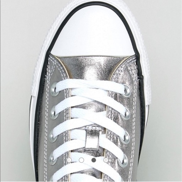 Converse - Silver Metallic All Star Sneakers - Picture 2 of 8